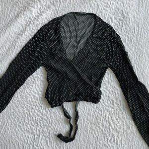 Cropped wrap top from Brandy Melville
